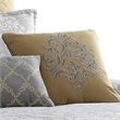 Benjara 9 Piece King Polyester Comforter Set with Medallion Print- Gray and Gold