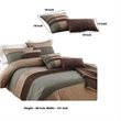 Benjara 7 Piece King Polyester Comforter Set with Pleats & Texture- Gray & Brown