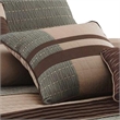 Benjara 7 Piece King Polyester Comforter Set with Pleats & Texture- Gray & Brown