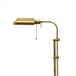 Benjara Metal Rectangular Floor Lamp with Adjustable Pole- Gold