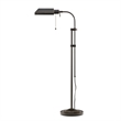 Benjara Metal Rectangular Floor Lamp with Adjustable Pole- Dark Bronze
