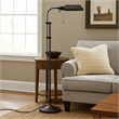 Benjara Metal Rectangular Floor Lamp with Adjustable Pole- Dark Bronze