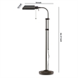 Benjara Metal Rectangular Floor Lamp with Adjustable Pole- Dark Bronze