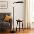 Benjara Metal Rectangular Floor Lamp with Adjustable Pole- Dark Bronze