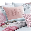 Benjara Queen Size 7 Piece Fabric Comforter Set with Floral Prints- Multicolor