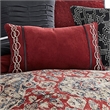 Benjara 9 Piece Queen Size Comforter Set with Medallion Print- Red and Blue