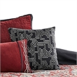 Benjara 9 Piece Queen Size Comforter Set with Medallion Print- Red and Blue