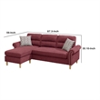 Benjara 2 Piece Contemporary Sectional Set with Tufted Back- Red