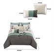 Benjara 8 Piece Queen Polyester Comforter Set with Floral Embroidery- Multicolor