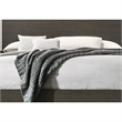 Benjara Wooden Eastern King Bed with LED Storage Shelf- Gray