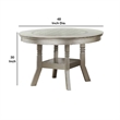 Benjara Round Wooden Dining Table with Glass Inserted Top- Champagne Silver