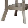 Benjara Round Wooden Dining Table with Glass Inserted Top- Champagne Silver
