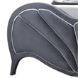 Benjara Velvet Upholstered Channel Tufted Queen Bed- Gray