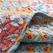 Benjara 2 Piece Twin Quilt Set with Floral Print- Multicolor