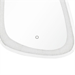 Benjara Irregular Beveled Wall Mirror with Touch Led- Silver