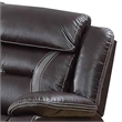 Benjara Leatherette Power Motion Sofa with Contrast Stitching- Dark Brown
