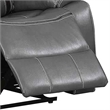 Benjara Contrast Stitched Leatherette Power Motion Loveseat with Console- Gray