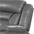 Benjara Leatherette Power Motion Sofa with Contrast Stitching- Gray