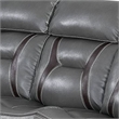 Benjara Leatherette Power Motion Sofa with Contrast Stitching- Gray