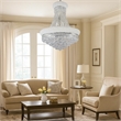 Benjara Crystal Ceiling Lamp with Chandelier Design Body- Clear