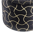 Benjara Travel Jewelry Case with 2 Semicircle Slots and Wavy Pattern- Black