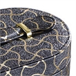 Benjara Travel Jewelry Case with 2 Semicircle Slots and Wavy Pattern- Black