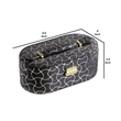 Benjara Travel Jewelry Case with 2 Semicircle Slots and Wavy Pattern- Black