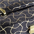Benjara Travel Jewelry Case with 2 Semicircle Slots and Wavy Pattern- Black
