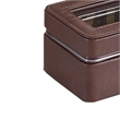 Benjara Watch Case with 4 Slots and Removable Cushions- Brown