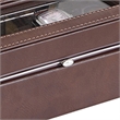Benjara Watch Case with 4 Slots and Removable Cushions- Brown