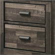 Benjara Nightstand with 2 Drawers and Butcher Block Design- Brown