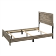 Benjara Full Size Wooden Bed with Panel Design Headboard- Rustic Brown