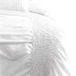 Benjara 4 Piece Twin Comforter Set with Ruching Details- White