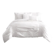 Benjara 4 Piece Twin Comforter Set with Ruching Details- White