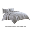Benjara 3 Piece King Comforter Set with Vertical Stripes Pattern- White & Brown