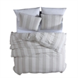 Benjara 3 Piece King Comforter Set with Vertical Stripes Pattern- White & Brown