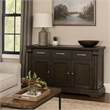 Benjara 60 Inches 3 Drawer Wooden Server with 3 Doors- Brown