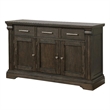 Benjara 60 Inches 3 Drawer Wooden Server with 3 Doors- Brown