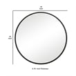Benjara 43 Inches Round Shape Sleek Frame Mirror- Black