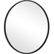 Benjara 43 Inches Round Shape Sleek Frame Mirror- Black