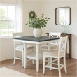 Benjara Counter Height Table with Wooden Open Shelf- White and Gray