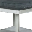 Benjara Counter Height Table with Wooden Open Shelf- White and Gray