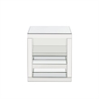 Benjara Accent Table with Mirrored Panels and C Shape- Silver