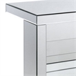 Benjara Accent Table with Mirrored Panels and C Shape- Silver