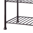 Benjara Kitchen Island with Artificial Marble Top and 2 Slatted Shelf- White