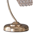 Benjara Floral Tree Design Metal Table Lamp with Dome Shade and Crystals- Gold