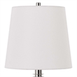 Benjara Table Lamp with Textured Glass Ball Accent- White and Chrome