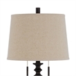 Benjara Table Lamp with Tubular Turned Resin Support and Pull Chain- Dark Bronze
