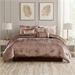 Benjara 7 Piece King Comforter Set with Shimmering Appeal- Pink