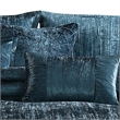 Benjara 7 Piece King Comforter Set with Shimmering Appeal- Blue